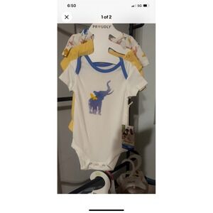 Proudly Baby Girls 3pc Onsies Set NWT 3mo